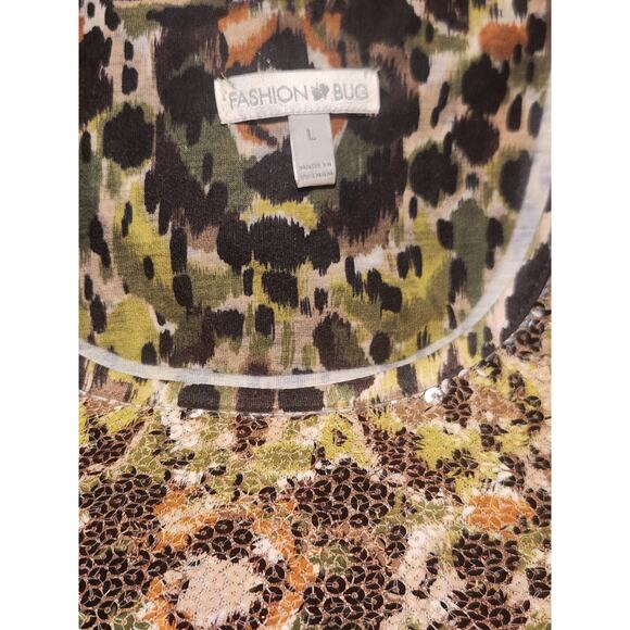 Fashionbug Y2K Sequined Sleeveless Tank top Retro Size Large Green - Picture 2 of 3